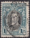 Click for more photos and details Southern Rhodesia 1937 KGV Field Marshal 1sh Black + Blue p14 Used SG23b cat£180