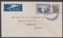 Click for more photos and details Southern Rhodesia 1937 KGV 8d + 3d Used on Airmail Cover BULAWAYO to Copenhagen