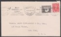 Click for more photos and details Southern Rhodesia 1931 KGV Falls 2d + 1d Used on Cover BULAWAYO to New York