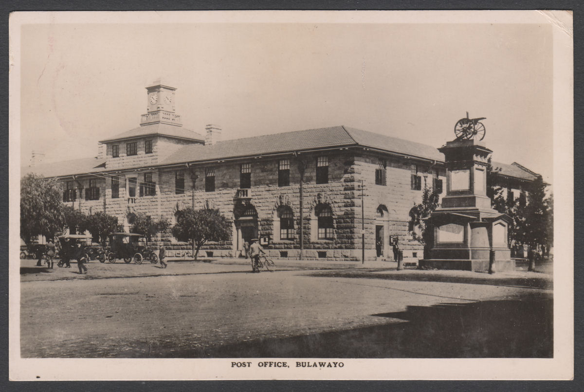 Southern Rhodesia 1936 KGV 1d+½d Bulawayo Post Office Picture Postcard to Kent