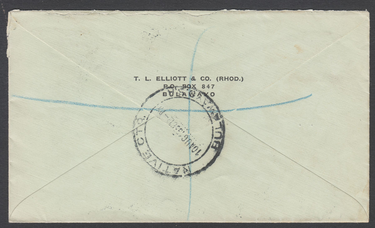 Southern Rhodesia 1936 KGV ½d x2 + 2d x2 Used on Registered Cover NATIVE CTR Pmk