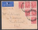 Click for more photos and details Southern Rhodesia 1937 KGV 1d x6 Used on Airmail Cover SG16b BULAWAYO to Kent
