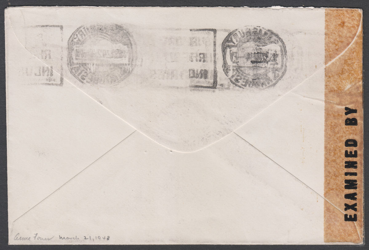 Southern Rhodesia 1942 KGVI Falls 3d Used on Cover SALISBURY w Censor Tape