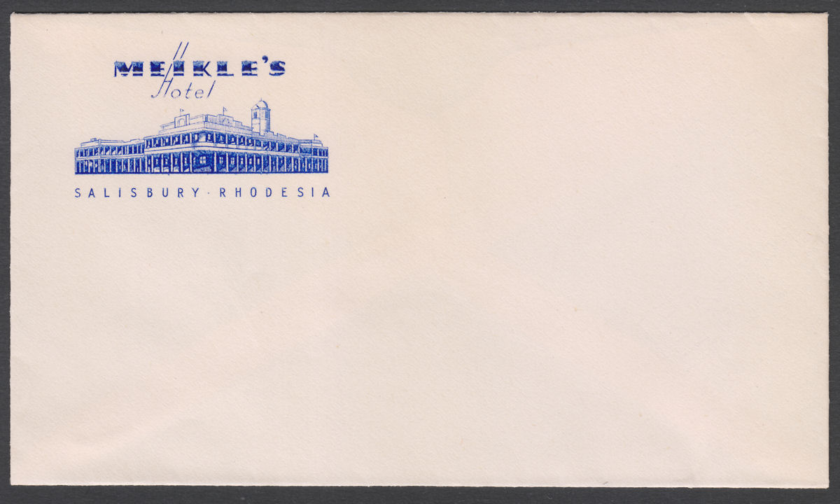 Southern Rhodesia c. KGV Illustrated Meikle's Hotel Envelope + Stationary Unused