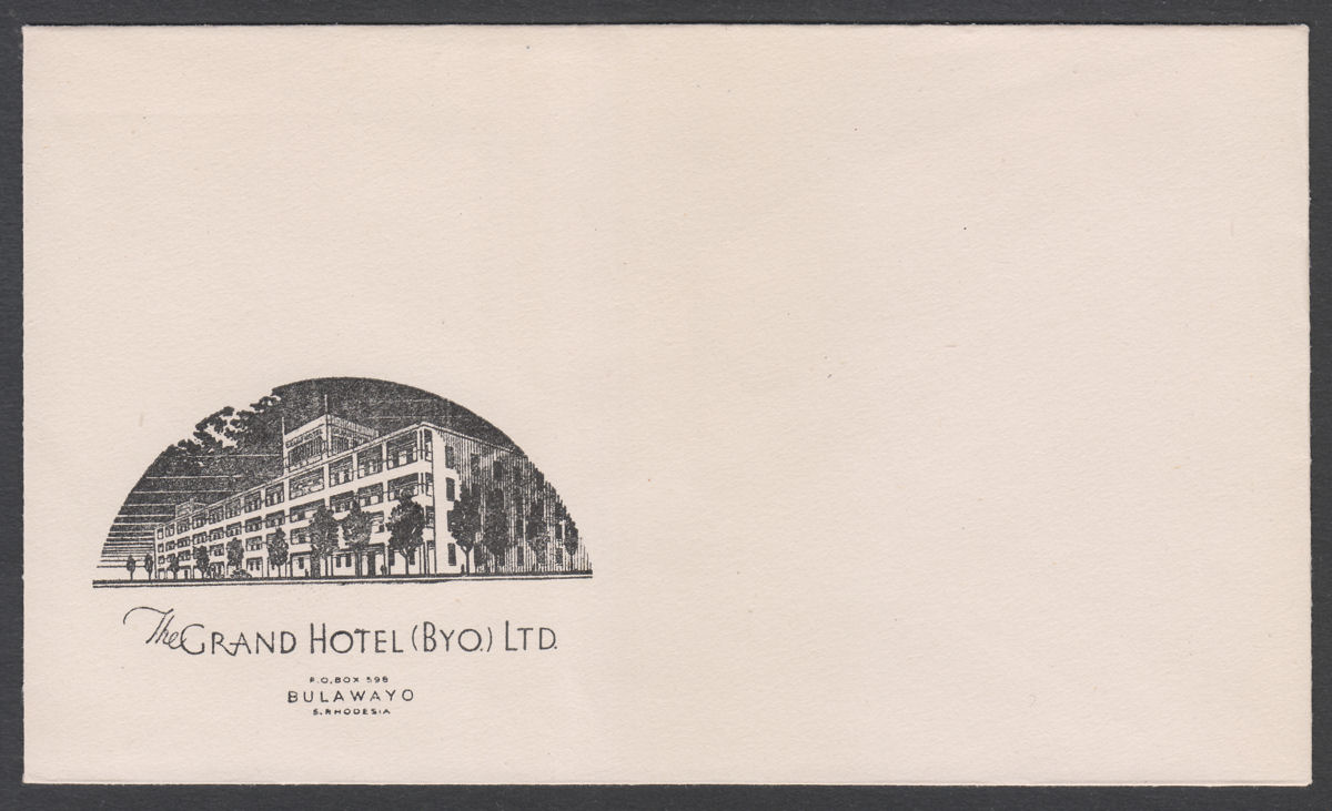 Southern Rhodesia c. KGV Illustrated Grand Hotel Envelope and Stationary Unused