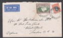 Click for more photos and details Southern Rhodesia 1935 KGV Field Marshal 4d + Falls 2d Used Air Cover SALISBURY