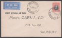Click for more photos and details Southern Rhodesia 1932 KGV 4d Used on First Official Airmail Cover BULAWAYO
