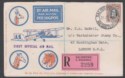 Click for more photos and details Southern Rhodesia 1932 KGV 2sh Commem Regd First Flight Cover Used SALISBURY