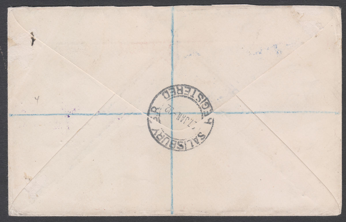Southern Rhodesia 1932 KGV 2sh Commem Regd First Flight Cover Used SALISBURY