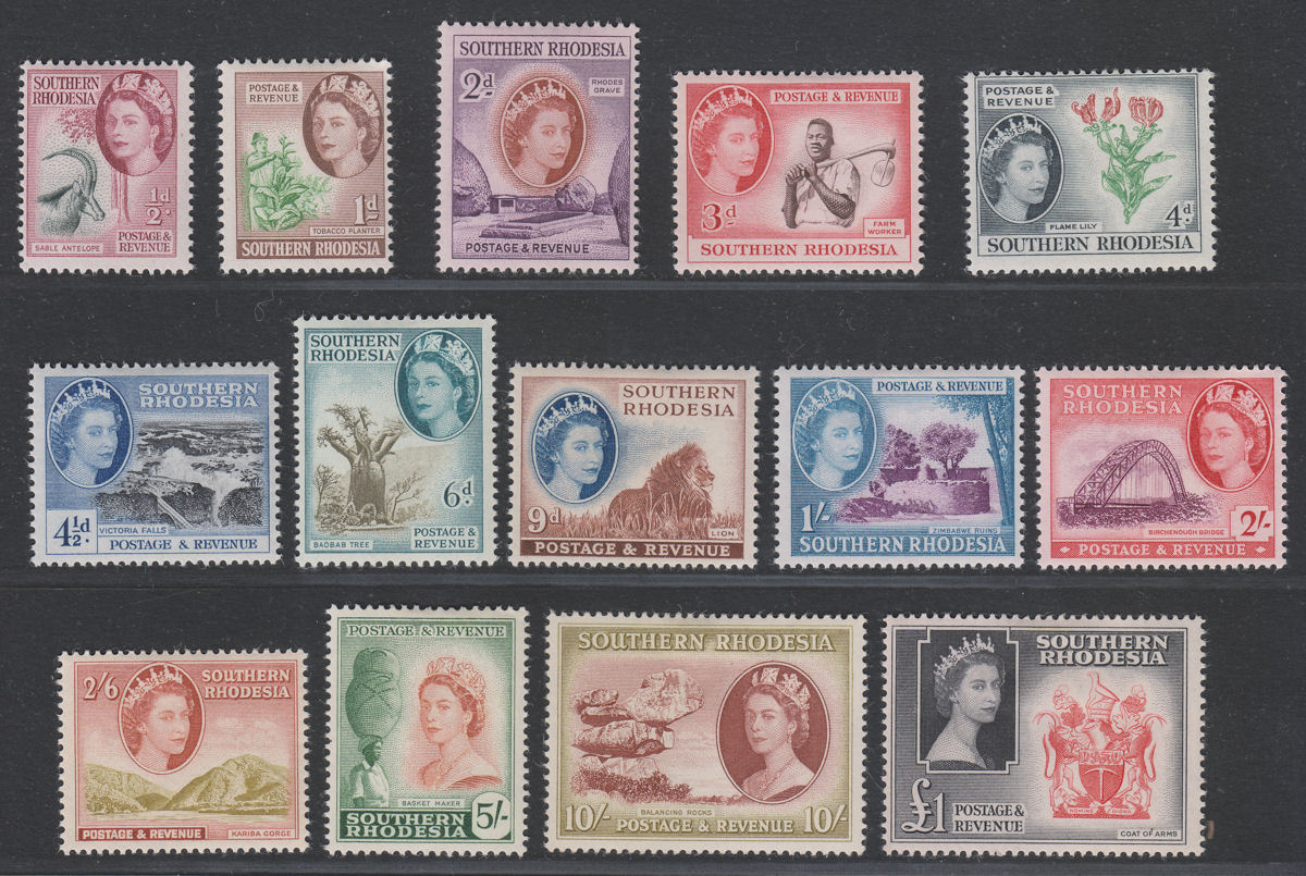 Southern Rhodesia 1953 Queen Elizabeth II Set Mint SG78-91 cat £100