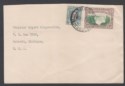 Click for more photos and details Southern Rhodesia 1936 KGV 1sh p11½ + 2d Used on Cover SG23a SALISBURY to USA