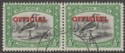 South West Africa 1952 KGVI ½d Black and Emerald Official Pair Used SG O23