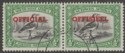 Click for more photos and details South West Africa 1952 KGVI ½d Black and Emerald Official Pair Used SG O23