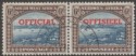 South West Africa 1951 KGVI 6d Blue and Brown Official Pair Used SG O27