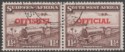 Click for more photos and details South West Africa 1951 KGVI 1½d Purple-Brown Official Pair Used SG O25