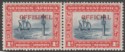 South West Africa 1950 KGVI 1d Indigo and Scarlet Official Pair Mint SG O19