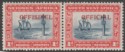 Click for more photos and details South West Africa 1950 KGVI 1d Indigo and Scarlet Official Pair Mint SG O19