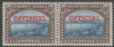 South West Africa 1951 KGVI 6d Blue and Brown Official Pair Mint SG O27