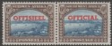 Click for more photos and details South West Africa 1951 KGVI 6d Blue and Brown Official Pair Mint SG O27
