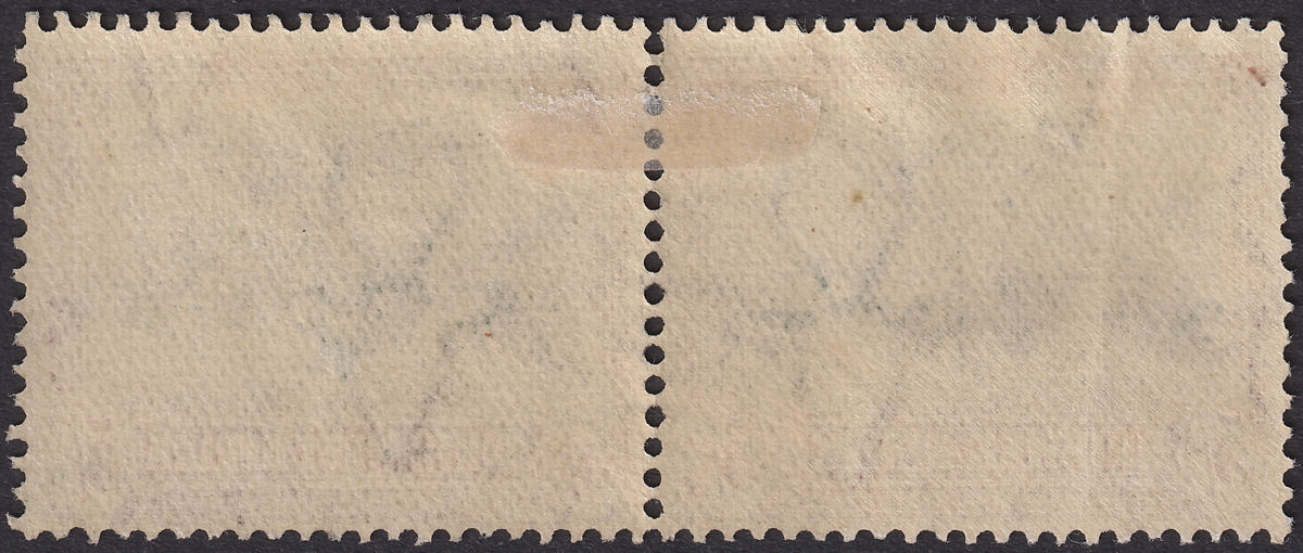 South West Africa 1931 KGV 5sh Sage-Green + Red-Brown Pair Used SG83 c£35 faults