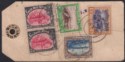 South West Africa 1951 10sh 2sh6d pair 1sh3d 6d Used Parcel Tag Czechoslovakia