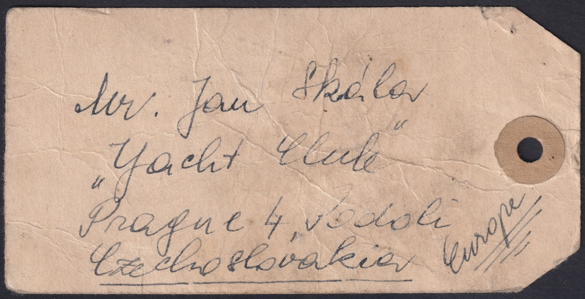 South West Africa 1951 10sh 2sh6d pair 1sh3d 6d Used Parcel Tag Czechoslovakia