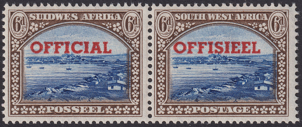 South West Africa 1951 KGVI Official 6d Opt Transposed Variety Mint SG O27a c£29