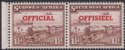 South West Africa 1952 KGVI Official 1½d Opt Transposed Pair Mint SG O30a c£110