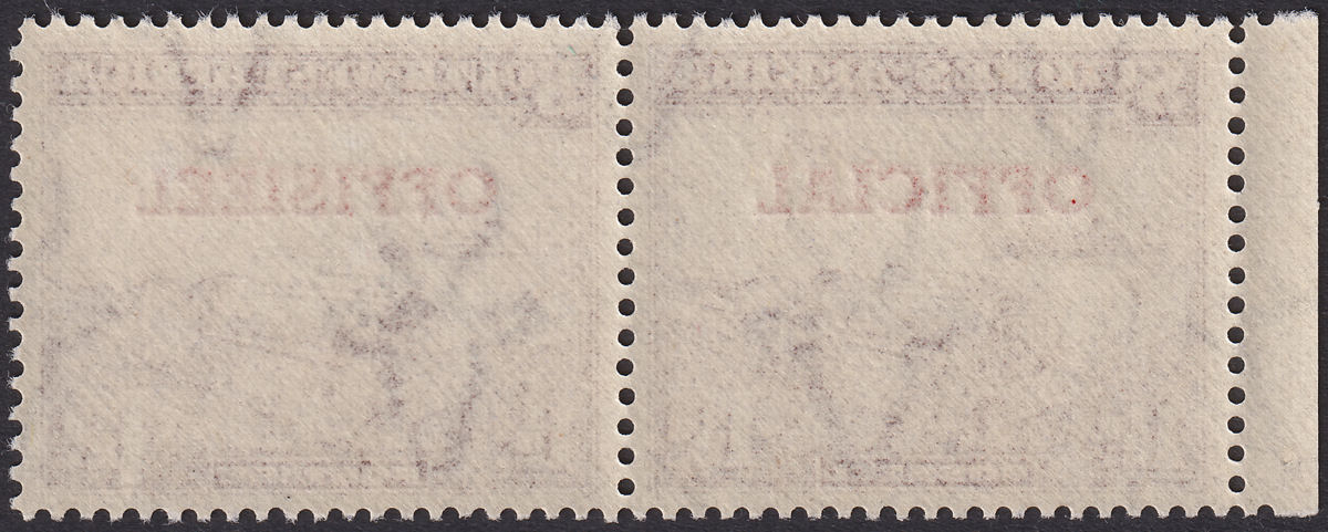 South West Africa 1952 KGVI Official 1½d Opt Transposed Pair Mint SG O30a c£110