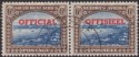 South West Africa 1952 KGVI Official 6d Blue and Brown Pair Used SG O32 cat £42