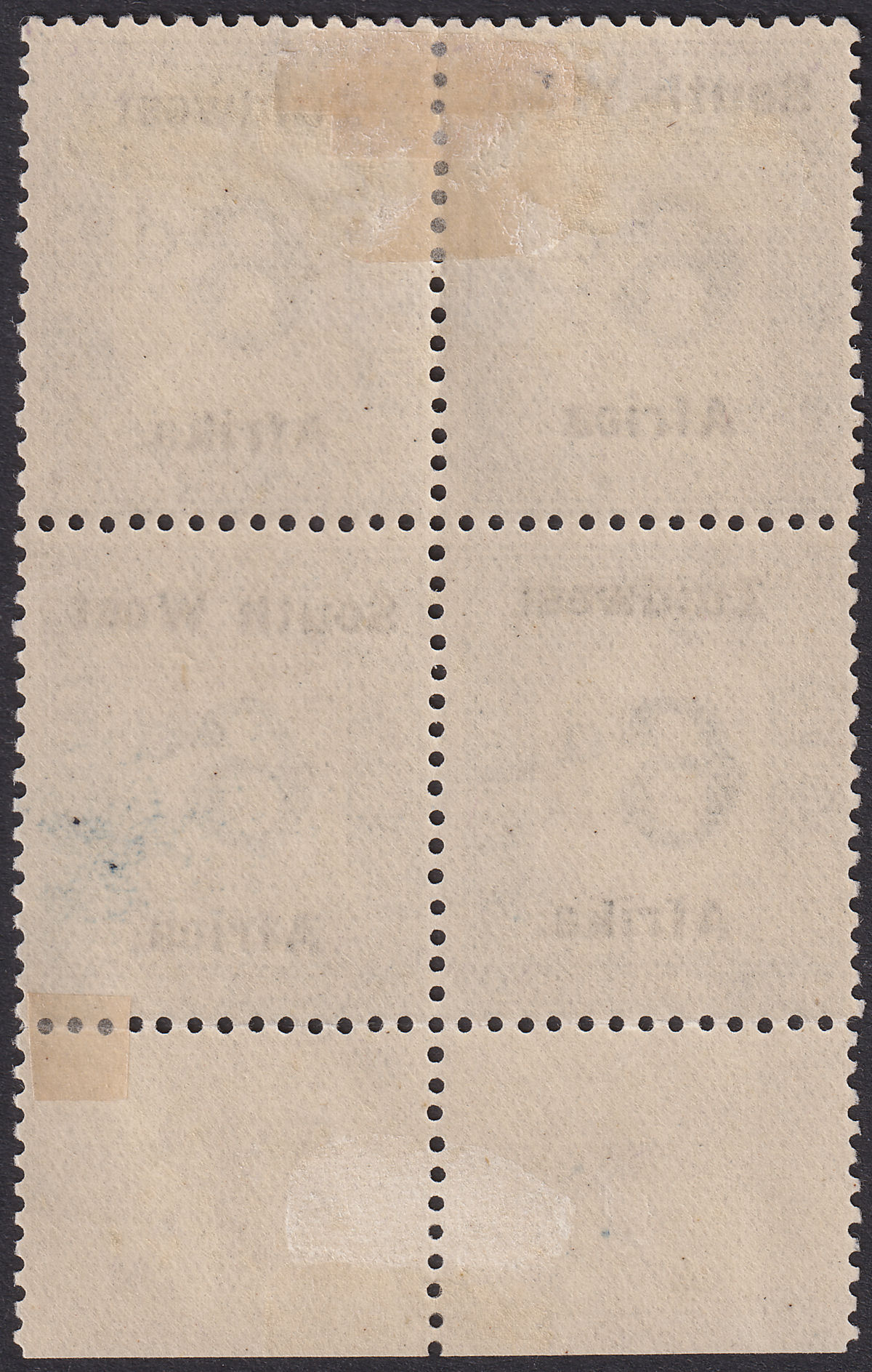 South West Africa 1924 KGV Postage Due 6d Block w No Stop Var Mint SG D20a c£130