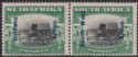 South West Africa 1927 KGV Overprint 5sh Black and Green Pair Mint SG53 cat £75