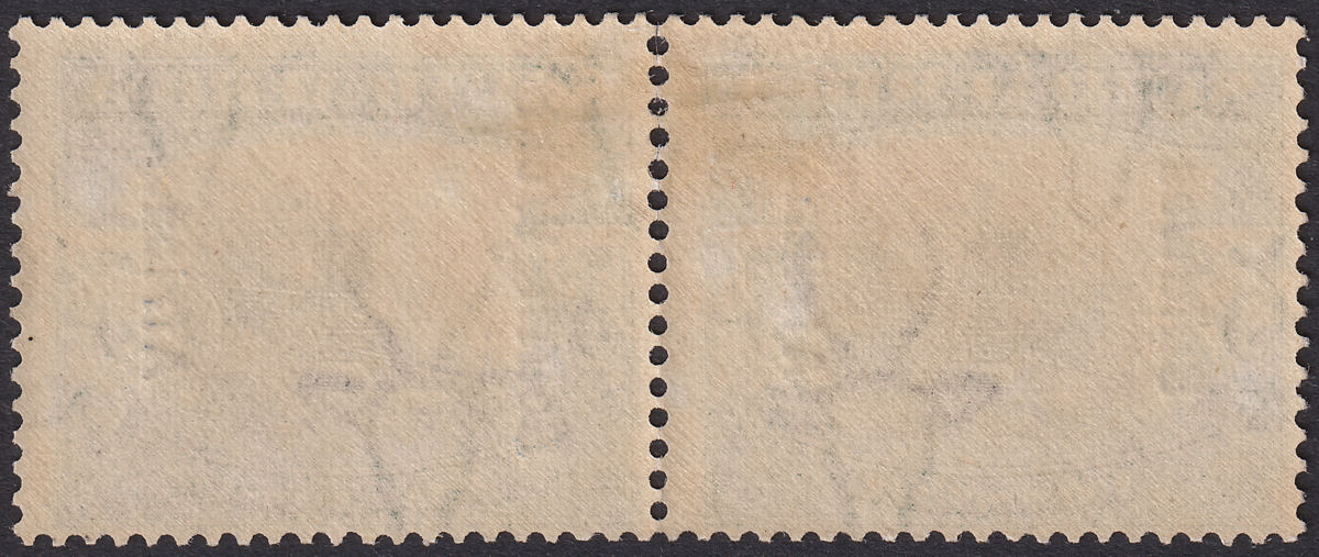 South West Africa 1927 KGV Overprint 5sh Black and Green Pair Mint SG53 cat £75