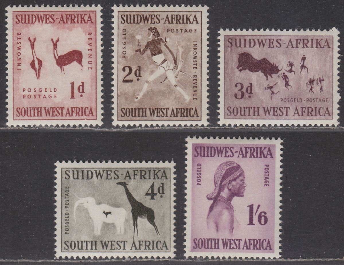 South West Africa 1960 QEII Definitives Set Mint SG166-170 (excl 169a) cat £28