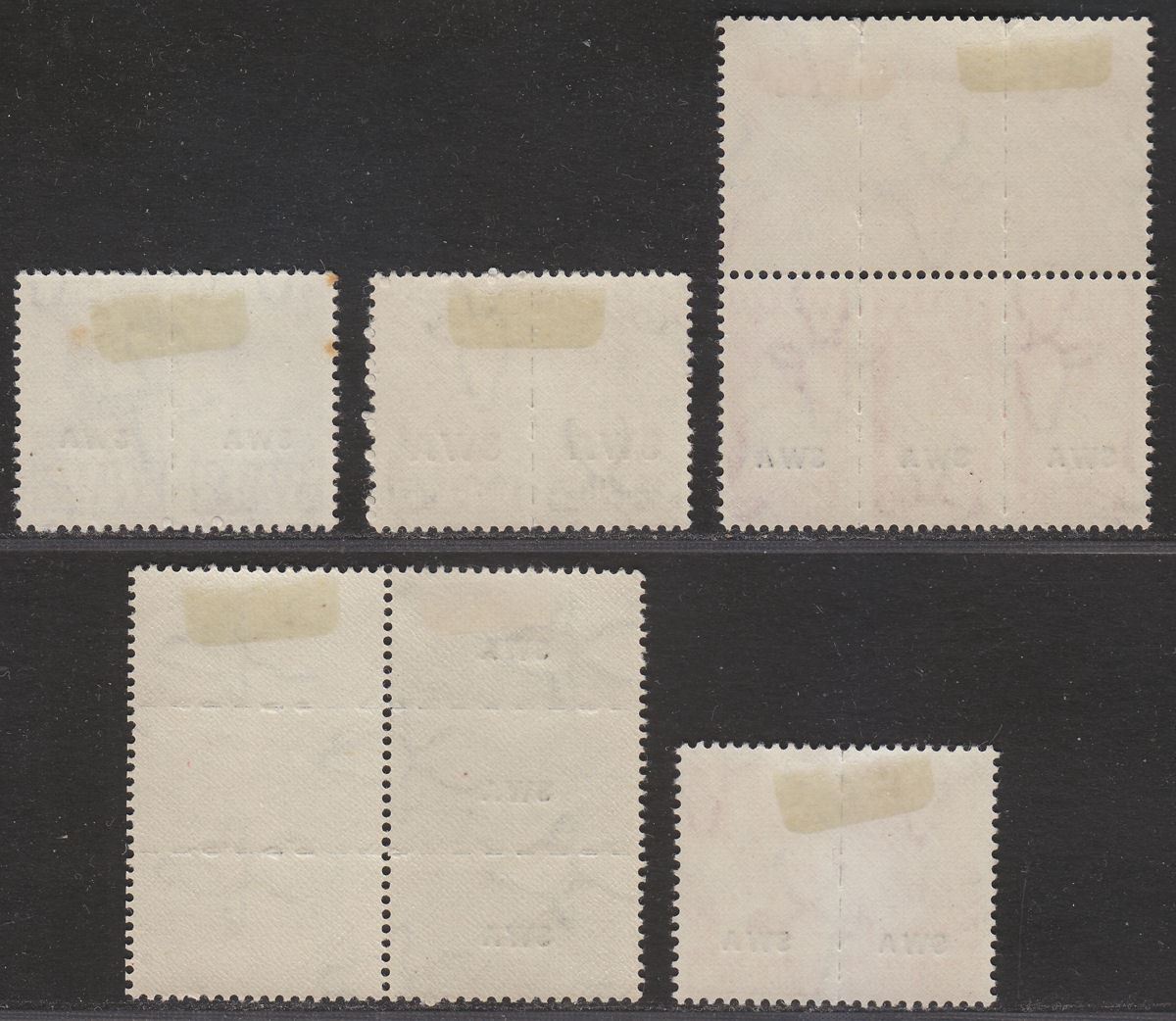 South West Africa 1943 KGVI War Effort Reduced Size Opt Part Set to 6d Mint