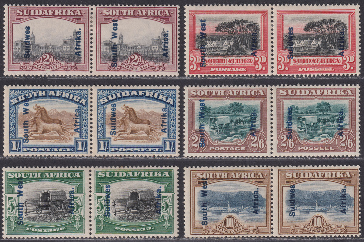 South West Africa 1927 KGV Overprint Set Mint SG49-54 cat £190 toned gum