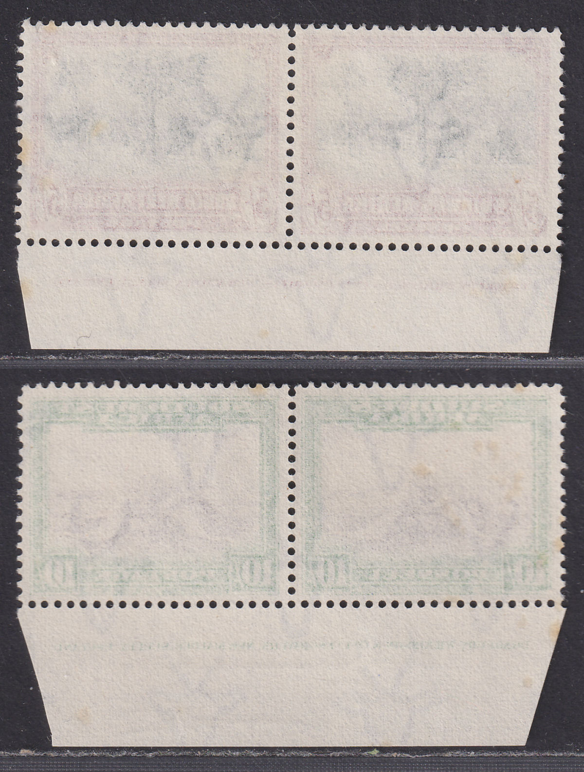 South West Africa 1931 KGV 5sh, 10sh Imprint Pairs Unused SG83-84