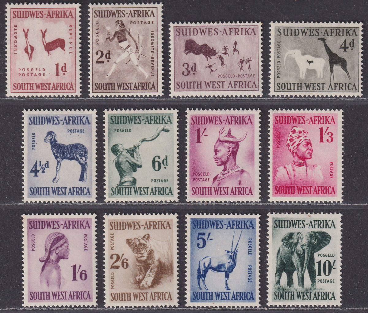 South West Africa 1954 QEII Definitives Set UM Mint SG154-165 cat £55 MNH