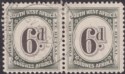 South West Africa 1931 KGV Postage Due 6d Black + Slate Pair Used SG D51 cat £64