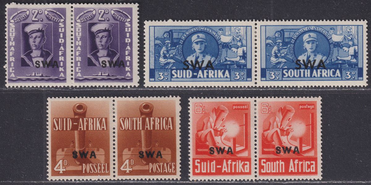 South West Africa 1941-43 KGVI War Effort Overprint Part Set to 6d Mint