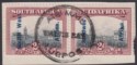 South West Africa 1927 KGV Overprint 2d Pair Used SG49 with WALVIS BAY Postmark