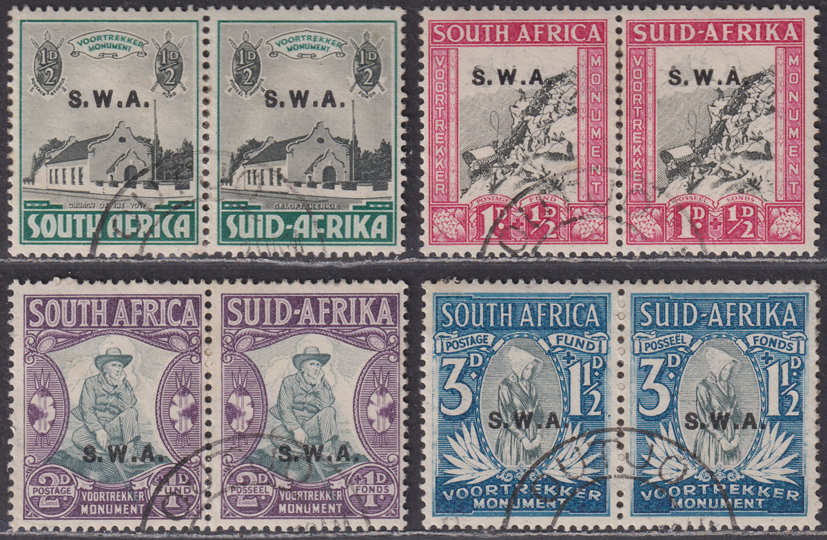 South West Africa 1935-36 KGV Voortrekker Overprint Set Used SG92-95 cat £65