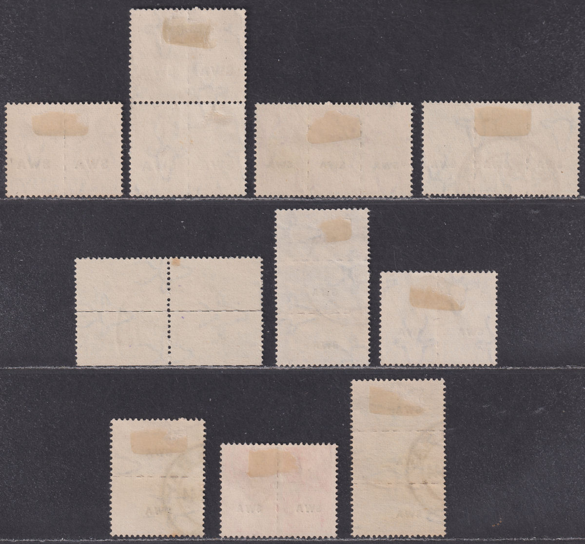 South West Africa 1943 KGVI War Effort Reduced Size Opt Set Used SG123-130
