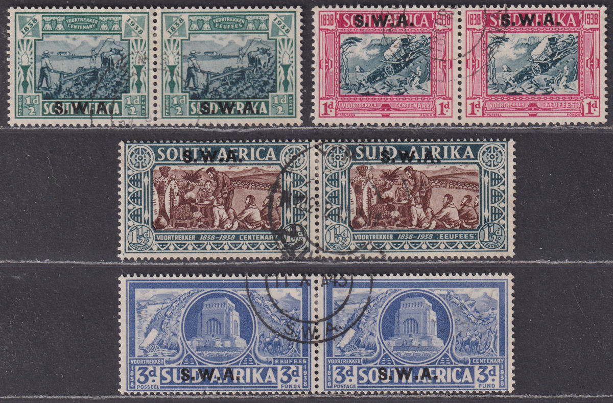South West Africa 1938 KGVI Voortrekker Memorial Set Used SG105-108 cat £160