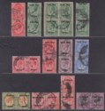 South West Africa 1923-26 KGV Overprint Pairs Selection to 6d Used