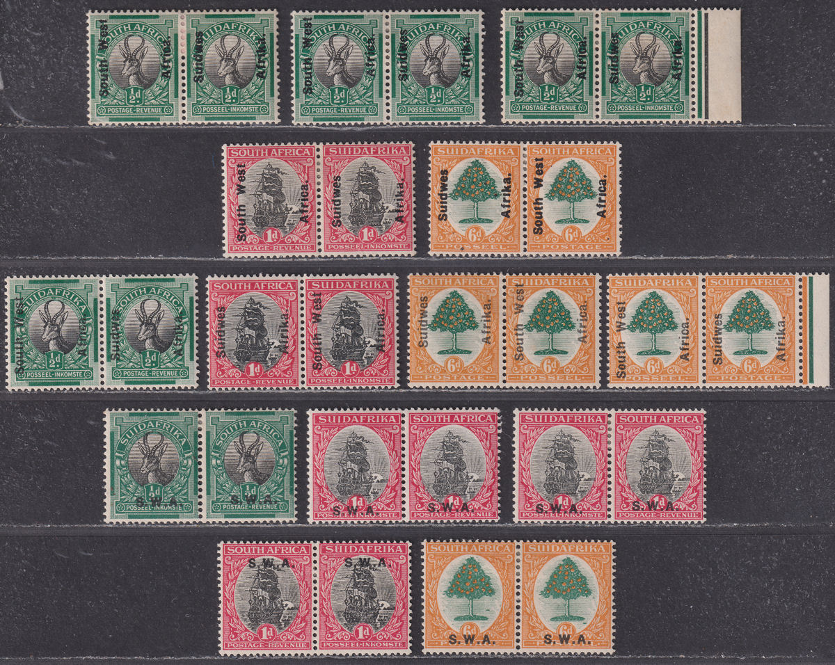 South West Africa 1926-27 KGV Overprint Selection to 6d Mint