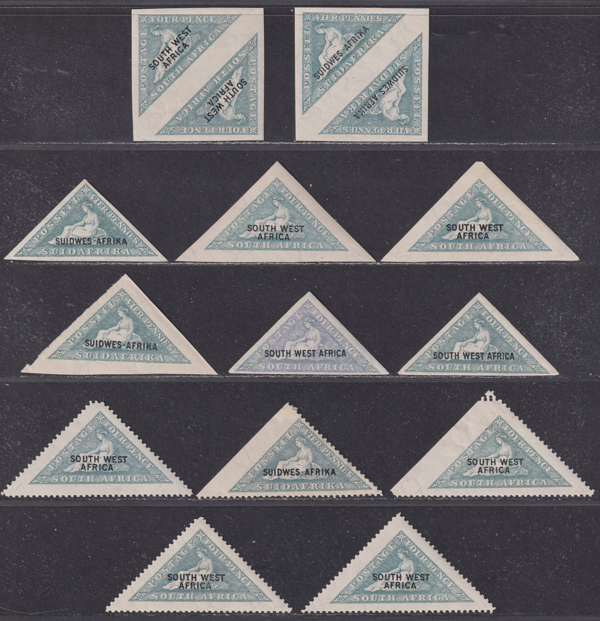 South West Africa 1926-27 KGV Hope Triangle ½d Grey-Blue Overprint Selectn Mint