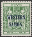 Click for more photos and details Samoa 1945 Postal Fiscal 5sh Green Mint SG208