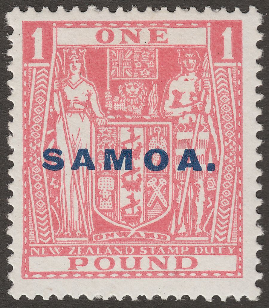 Samoa 1932 Postal Fiscal £1 Pink Mint SG174