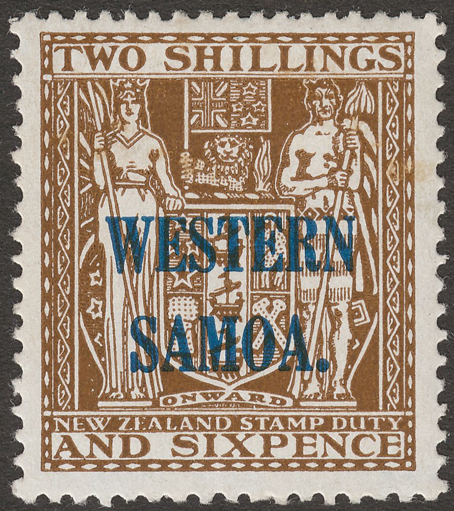 Samoa 1945 KGVI Postal Fiscal 2sh6d Deep Brown Mint SG207